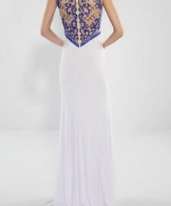 Alyce Paris - 6361 Illusion Jewel Neck Sheath Dress Formal Gowns