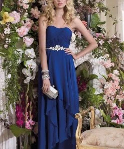 Alyce Paris - 6545 Sparkly Waistband Strapless Evening Gown