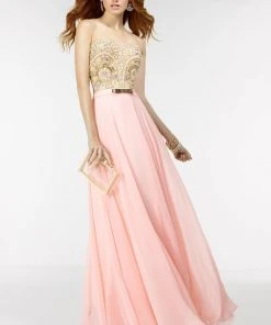 Alyce Paris - 6556 Prom Dress In Rosewater Nude Gold