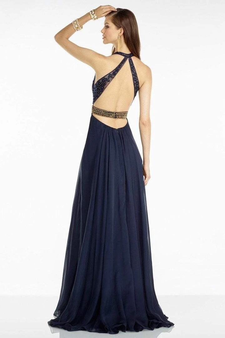Formal Gowns Alyce Paris - 6566 Bead Embroidered Halter V-neck Chiffon Dress 4 Formal Gowns Alyce Paris - 6566 Bead Embroidered Halter V-neck Chiffon Dress