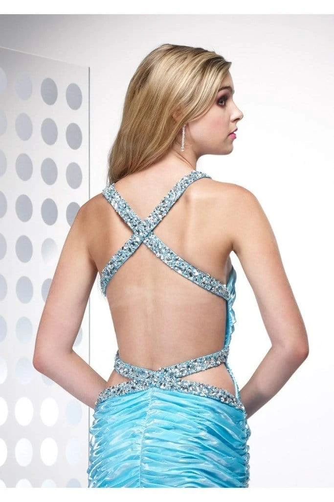 Formal Gowns Alyce Paris - 6643 Ruched Bodice Sexy Back Ruffled Mermaid Gown - 1 Pc Turquoise In Size 4 Available 4 Formal Gowns Alyce Paris - 6643 Ruched Bodice Sexy Back Ruffled Mermaid Gown - 1 Pc Turquoise In Size 4 Available
