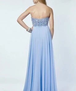 Formal Gowns Alyce Paris 6686 Prom Collection Strapless Chiffon Dress - 1 Pc Rosewater In Size 16 Available