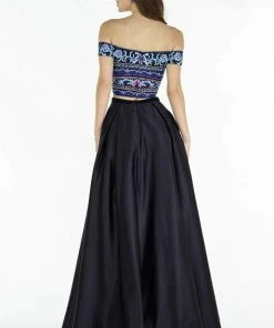 Alyce Paris 6817 Embroidered Off Shoulder Two-Piece Gown - 1 Pc Black Multi In Size 2 Available Formal Gowns 5 Alyce Paris 6817 Embroidered Off Shoulder Two-Piece Gown - 1 Pc Black Multi In Size 2 Available Formal Gowns