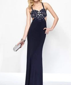 Formal Gowns Alyce Paris - B'Dazzle - 35760 Embroidered Lace Cut Out Evening Gown