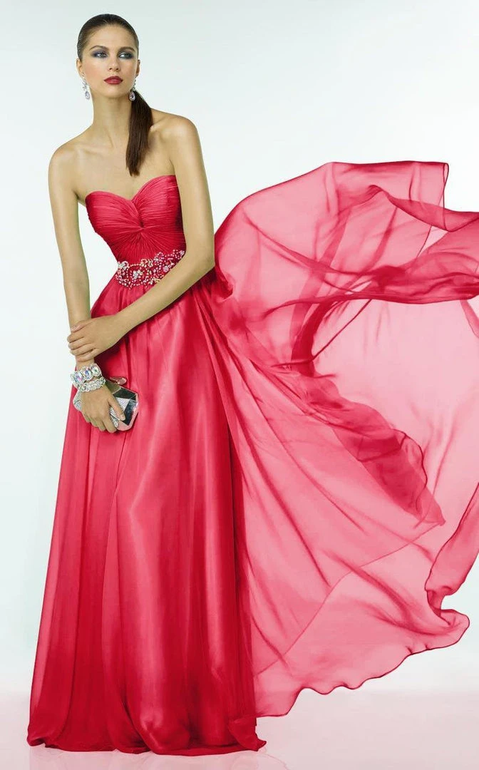 Alyce Paris B'Dazzle 35810 Weaved Strapless Sweetheart Chiffon Dress - 1 Pc Claret In Size 0 Available 3 Alyce Paris B'Dazzle 35810 Weaved Strapless Sweetheart Chiffon Dress - 1 Pc Claret In Size 0 Available