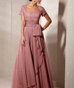 Alyce Paris - Black Label - 29264 Square Neck Lace And Chiffon Gown 6 Alyce Paris - Black Label - 29264 Square Neck Lace And Chiffon Gown