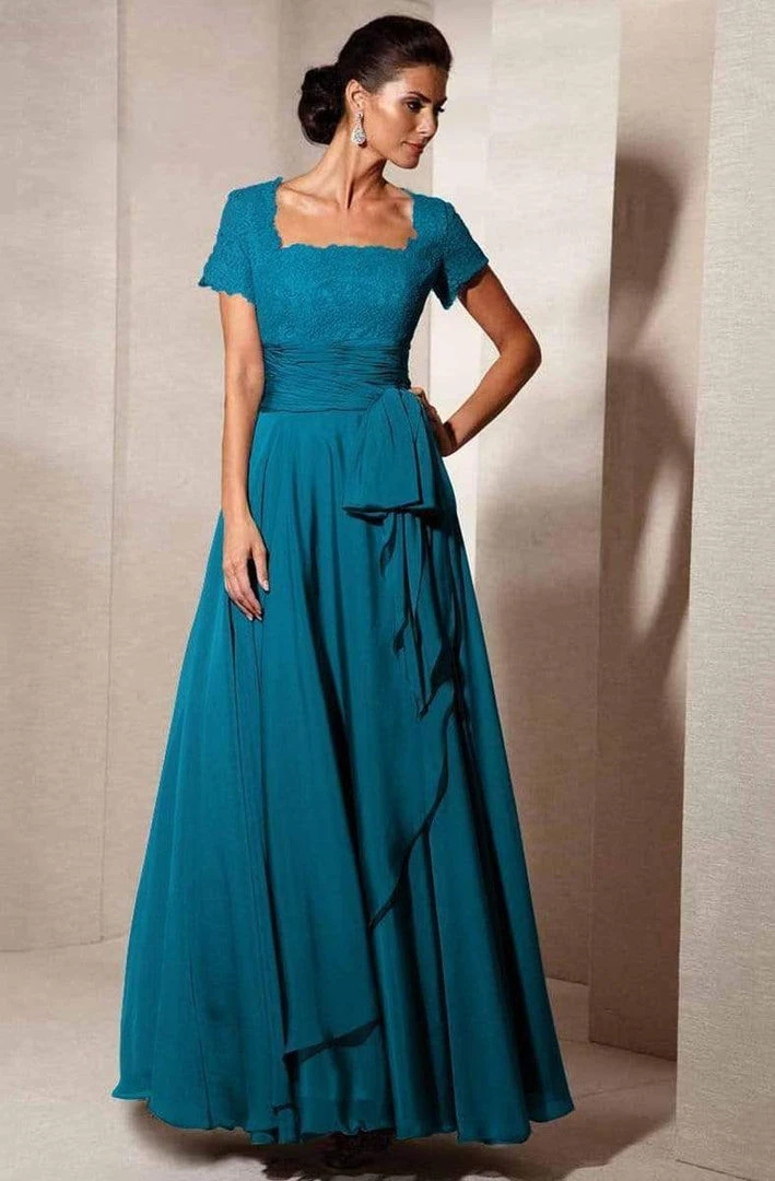 Alyce Paris - Black Label - 29264 Square Neck Lace And Chiffon Gown 3 Alyce Paris - Black Label - 29264 Square Neck Lace And Chiffon Gown