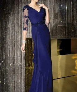 Alyce Paris - Black Label - 29681 Ornate Draped Sheath Gown Formal Gowns