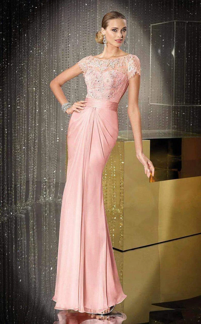 Alyce Paris - Black Label - 29687 Cap Sleeve Floral Drape Gown 6 Alyce Paris - Black Label - 29687 Cap Sleeve Floral Drape Gown