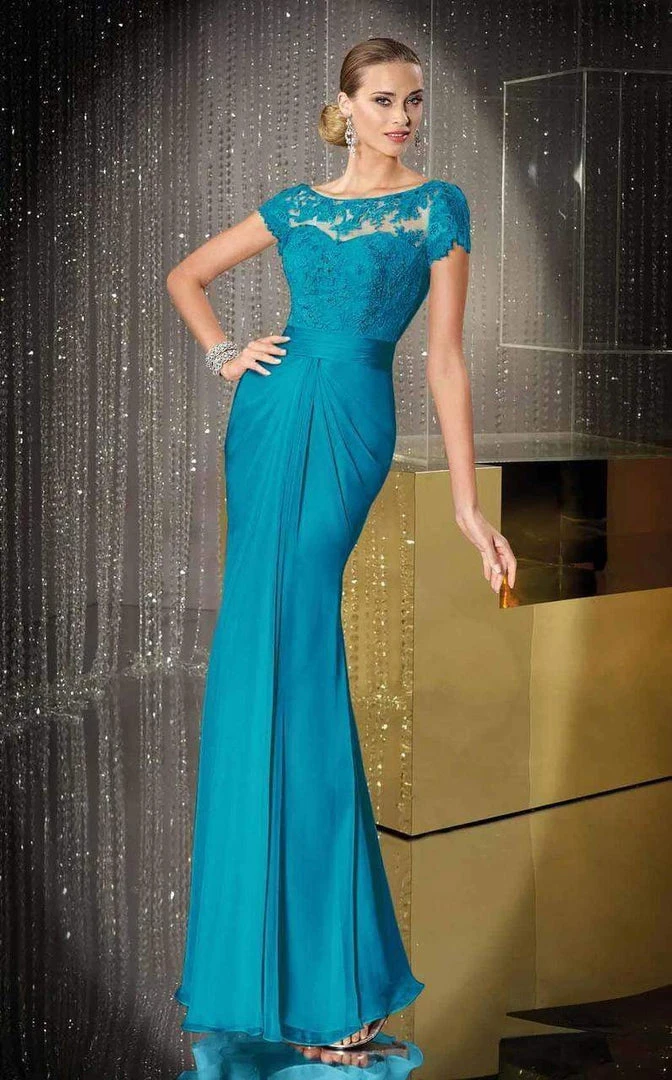 Alyce Paris - Black Label - 29687 Cap Sleeve Floral Drape Gown 4 Alyce Paris - Black Label - 29687 Cap Sleeve Floral Drape Gown