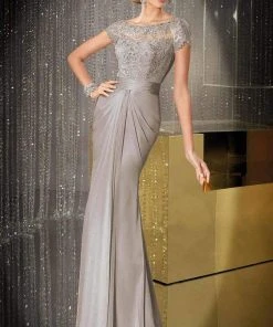 Alyce Paris - Black Label - 29687 Cap Sleeve Floral Drape Gown 10 Alyce Paris - Black Label - 29687 Cap Sleeve Floral Drape Gown