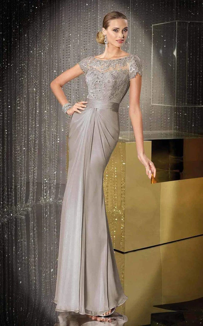 Alyce Paris - Black Label - 29687 Cap Sleeve Floral Drape Gown 5 Alyce Paris - Black Label - 29687 Cap Sleeve Floral Drape Gown