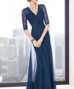 Formal Gowns Alyce Paris - Black Label - 29704 Beaded Lace V-Neckline Evening Gown