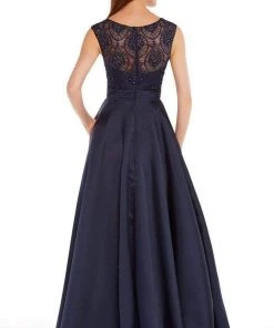 Formal Gowns Alyce Paris Cap Sleeve Lace Bateau Mikado Evening Gown 27243