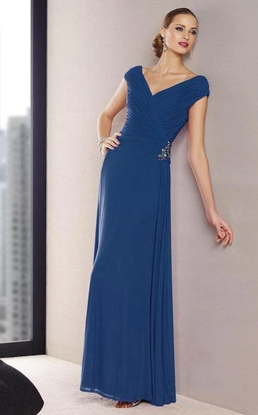 Alyce Paris - Cap Sleeve V-Neck Ruched A-Line Gown 29700 - 1 Pc. Midnight In Size 14 Available 3 Alyce Paris - Cap Sleeve V-Neck Ruched A-Line Gown 29700 - 1 Pc. Midnight In Size 14 Available