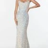 Alyce Paris - Cowl Neck Sequin Prom Dress 61115 - 1 Pc Magic Opal In Size 14 Available