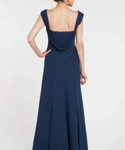 Alyce Paris - Draped Off Shoulder Gown 29300 - 2 Pcs Rose Taupe And Espresso Brown In Size 10 Available