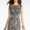 Alyce Paris Embellished Sheath Dress In Steel Grey/Pink 5765 Cocktail Dresses