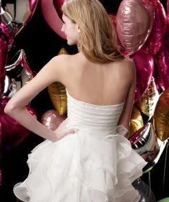 Alyce Paris Flared Ruffles Strapless Cocktail Dress 3545 Cocktail Dresses