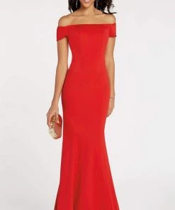 Alyce Paris - Off Shoulder Jersey Mermaid Evening Gown 60294 - 2 Pcs Navy In Size 4 And 10 And 1 Pc Black In Size 8 Available Formal Gowns