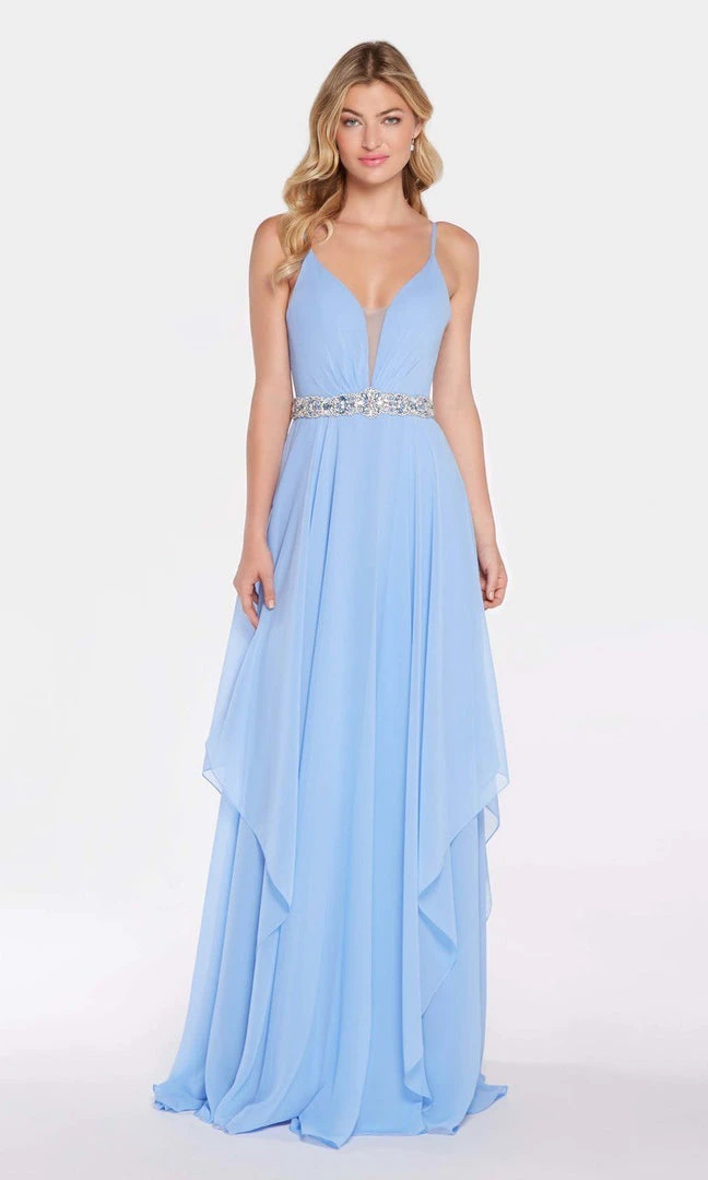 Alyce Paris Plunging Asymmetrical Cascade Chiffon Gown 60092 - 1 Pc Periwinkle In Size 8 Available Formal Gowns 3 Alyce Paris Plunging Asymmetrical Cascade Chiffon Gown 60092 - 1 Pc Periwinkle In Size 8 Available Formal Gowns