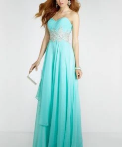 Alyce Paris - Prom - 6519 Ruffled Sequined Sweetheart Chiffon Dress