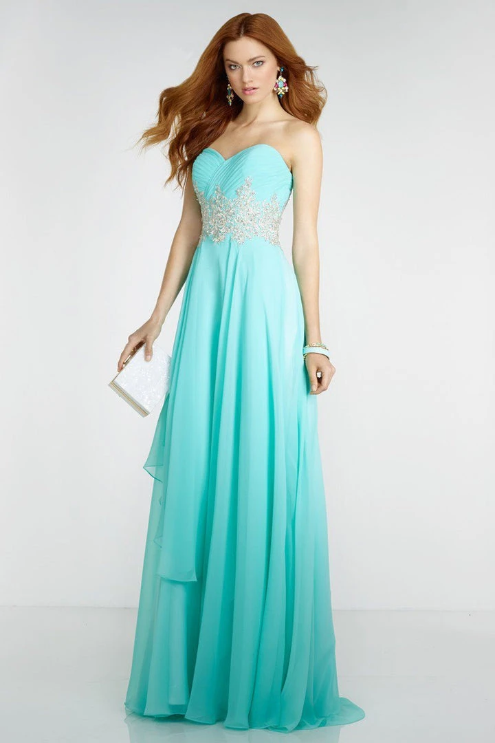 Alyce Paris - Prom - 6519 Ruffled Sequined Sweetheart Chiffon Dress 3 Alyce Paris - Prom - 6519 Ruffled Sequined Sweetheart Chiffon Dress