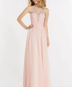 Alyce Paris - Prom Collection - 8022 Long Chiffon Prom Dress With Ruched Bodice Formal Gowns