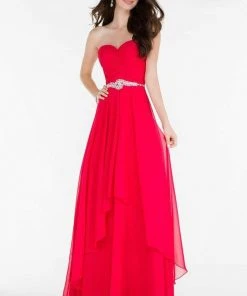 Alyce Paris - Prom Collection - Strapless Chiffon Dress With Beaded Waist 6676 11 Alyce Paris - Prom Collection - Strapless Chiffon Dress With Beaded Waist 6676