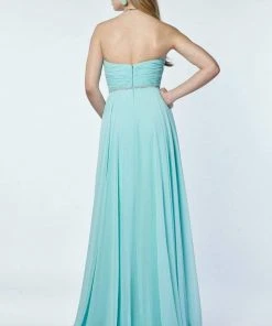 Alyce Paris - Prom Collection - Strapless Chiffon Dress With Beaded Waist 6676 10 Alyce Paris - Prom Collection - Strapless Chiffon Dress With Beaded Waist 6676