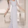 Alyce Paris - Quarter Sleeve Ruffle Draped Gown 29681 Formal Gowns