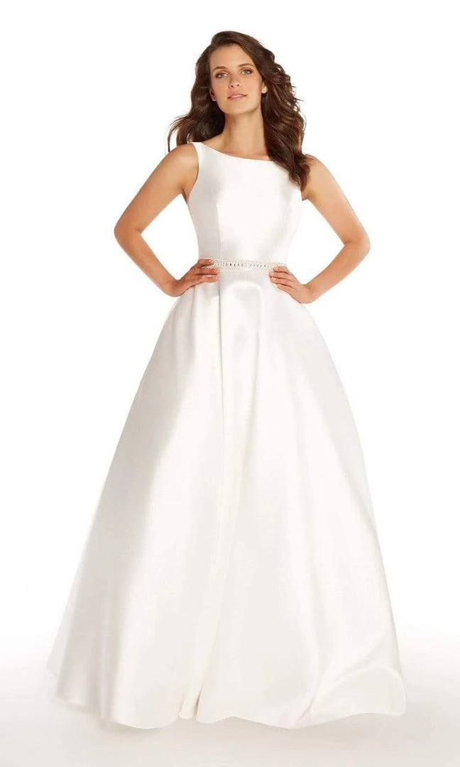 Alyce Paris Sleeveless Bateau Mikado A-Line Gown 60113 - 1 Pc Diamond White In Size 8 And 10 Available 3 Alyce Paris Sleeveless Bateau Mikado A-Line Gown 60113 - 1 Pc Diamond White In Size 8 And 10 Available