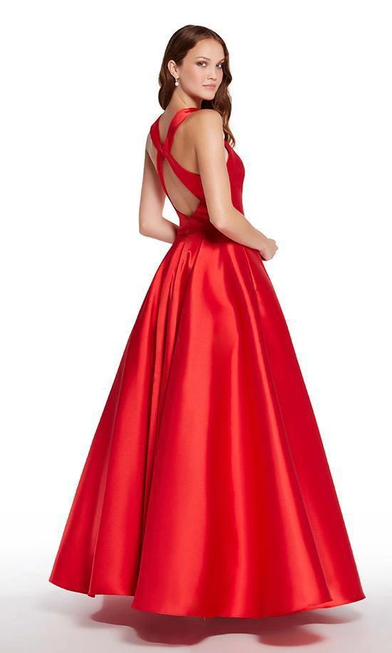 Alyce Paris Sleeveless Halter Mikado A-line Dress 600632 - 1 Pc Diamond White In Size 10 Available 4 Alyce Paris Sleeveless Halter Mikado A-line Dress 600632 - 1 Pc Diamond White In Size 10 Available