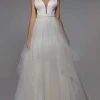 Alyce Paris - Sleeveless Organza Bridal Gown 7022 - 1 Pc Ivory In Size 4 Available Formal Gowns