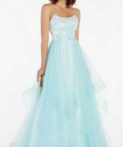 Alyce Paris - Sleeveless Scoop Neck Jacquard Ballgown 60359 - 1 Pc Rosegold In Size 2 Available