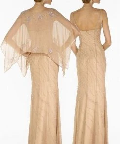 Alyce Paris - Spaghetti Strap Mother Of The Bride Dress With Shawl 29088 - 2 Pcs Blue Coral In Sizes 8 And 10 Available 7 Alyce Paris - Spaghetti Strap Mother Of The Bride Dress With Shawl 29088 - 2 Pcs Blue Coral In Sizes 8 And 10 Available