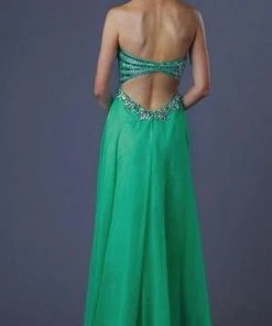 Alyce Paris - Strapless A-line Chiffon Gown 6193 - 1 Pc Electric Green In Size 0 Available Formal Gowns