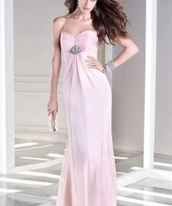 Alyce Paris - Strapless Sweetheart Long Prom Dress With Brooch Accent 35709