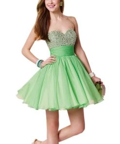 Cocktail Dresses Alyce Paris - Sweet 16 - 3641 Encrusted Sweetheart Ruched Short Dress