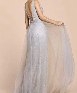 Andrea And Leo - A0518 Beaded V-Neck A-Line Dress