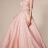 Formal Gowns Andrea And Leo - A0696 Floral Appliqued Beaded V Cut Bodice Ballgown