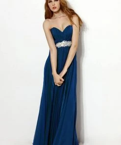 Formal Gowns Angela & Alison - 21037 Strapless Ruched Sweetheart Empire Gown