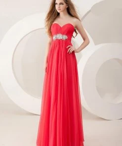 Formal Gowns Angela & Alison - 21037 Strapless Ruched Sweetheart Empire Gown