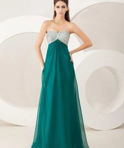Formal Gowns Angela & Alison - 21047 Strapless Bejeweled Empire Long Gown