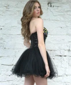 Angela & Alison - 21064 Strapless Corset Bodice Bejeweled Dress