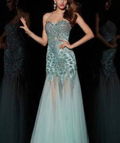 Angela & Alison - 41001 Strapless Crystal-Festooned Tulle Gown Formal Gowns 14 Angela & Alison - 41001 Strapless Crystal-Festooned Tulle Gown Formal Gowns