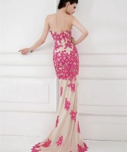Angela & Alison - 41002 Strapless Adorned Applique Sheath Gown Formal Gowns 17 Angela & Alison - 41002 Strapless Adorned Applique Sheath Gown Formal Gowns