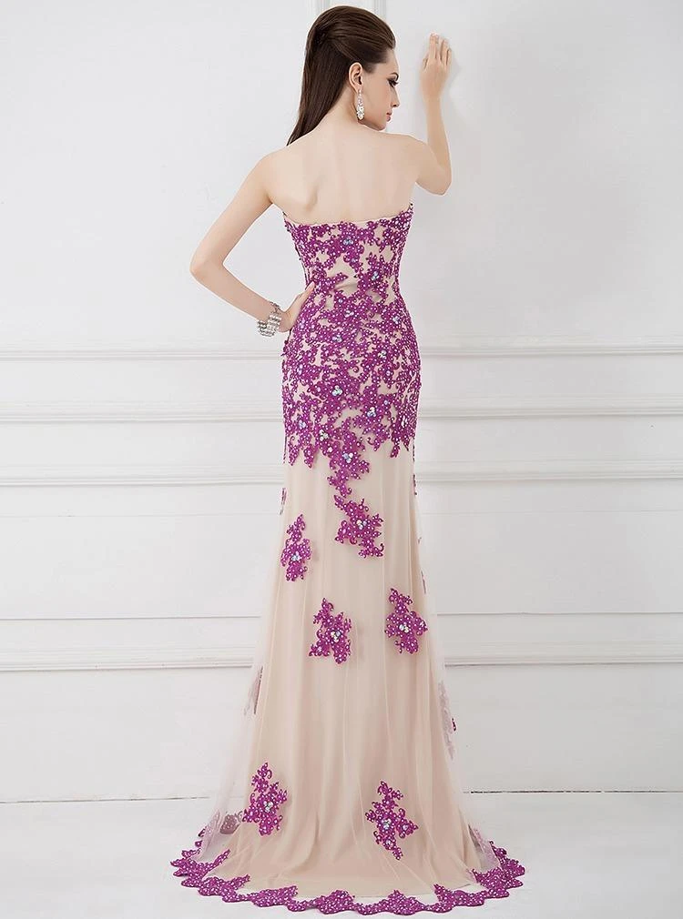Angela & Alison - 41002 Strapless Adorned Applique Sheath Gown Formal Gowns 11 Angela & Alison - 41002 Strapless Adorned Applique Sheath Gown Formal Gowns