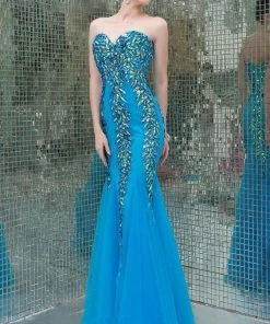 Angela & Alison - 41008 Bedazzled Sweetheart Mermaid Dress Formal Gowns