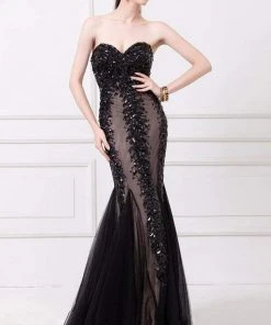 Angela & Alison - 41008C Bedazzled Sweetheart Mermaid Dress